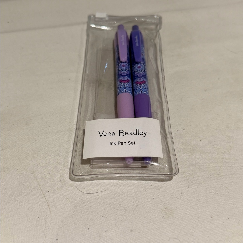 Vera Bradley Lavender and Navy Pen Set